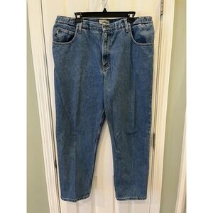 LL Bean Comfort Waist Jeans Mens 38x29 Med Wash Blue Denim Elastic Waistband‎